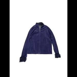 Jane Ashley Purple Velour Full Zip Jacket Size Medium ss2